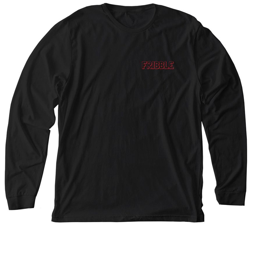 Fribble, a Solid Black Blend Premium Long Sleeve Tee