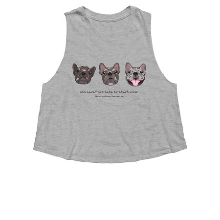 Mogwai Merch, a Athletic Heather Women's Cropped Racerback Tank