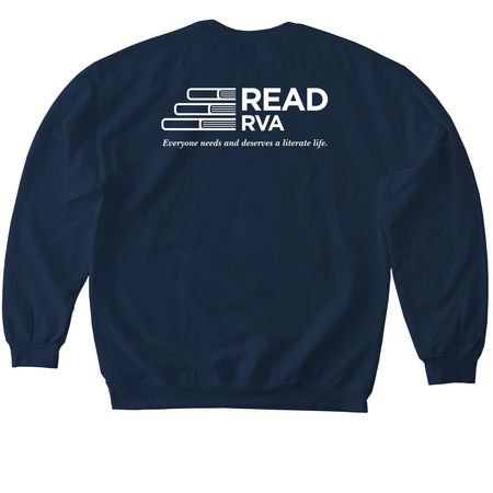 Virginia is for READers ?? Sweatshirt, a Navy Softstyle Crewneck Sweatshirt (back-view)