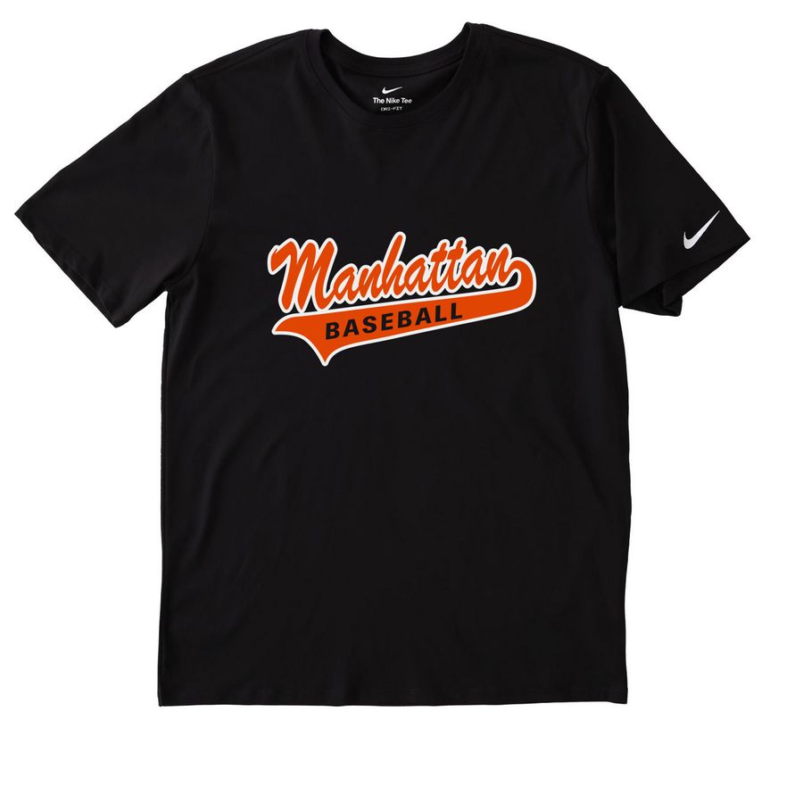 Nike Apparel with Classic Logo, a Black Nike Dri-FIT Jersey Blend Performance Tee