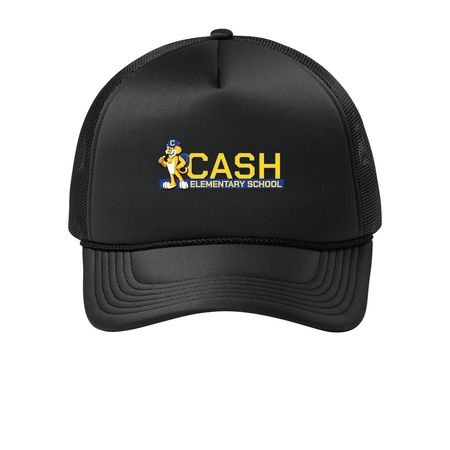 Cash Elementary Caps!, a Deep Black Printed Foam Trucker Hat