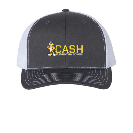 Cash Elementary Caps!, a Charcoal/ White Printed Snapback Trucker Cap