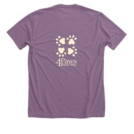 Silently judging you, a Heather Purple Premium Unisex Tee (back-view)