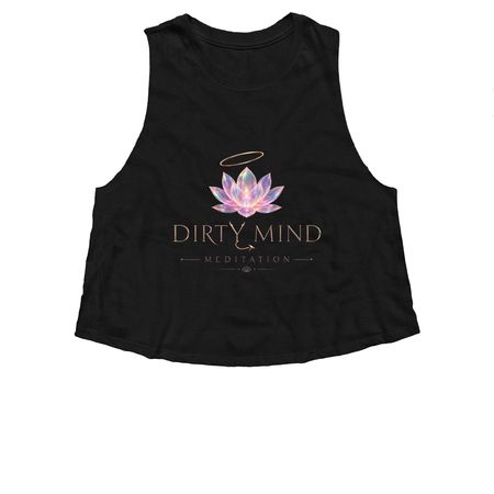 Brand Merch, a Solid Black Blend Women?s Cropped Racerback Tank