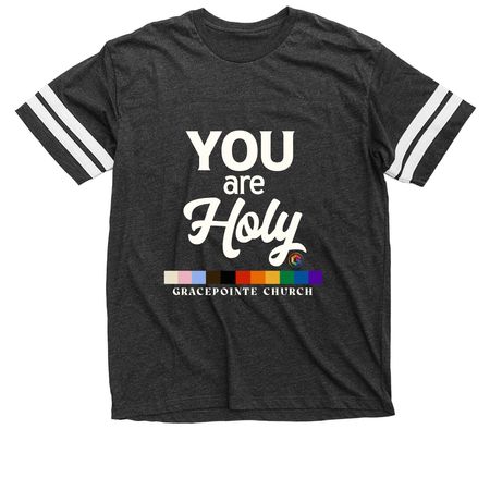 Pride 2025 | You are Holy, a Vintage Smoke / White Football Jersey Tee