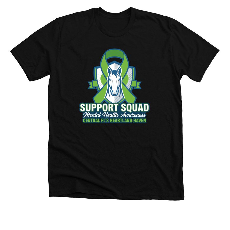 Heartland Haven - Support Squad, a Solid Black Blend Premium Unisex Tee