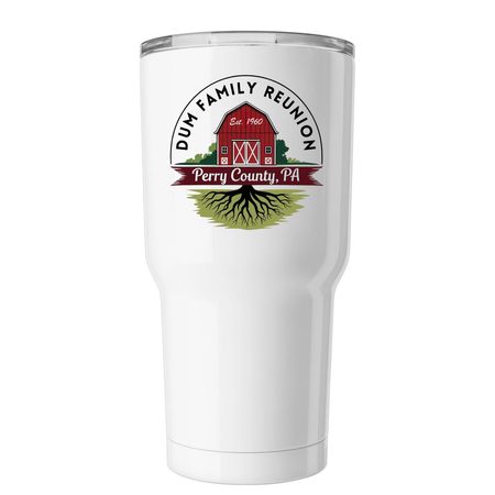 Dum Family Reunion 30 oz Tumbler, a White Insulated Tumbler