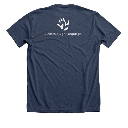 Kindness Tee, a Heather Navy Premium Unisex Tee (back-view)