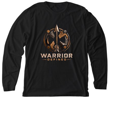 WARRIOR DEFINED, a Solid Black Blend Premium Long Sleeve Tee