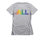 Open to All - Light Colors, a Dark Heather Grey Women's Slim Fit Tee (back-view)