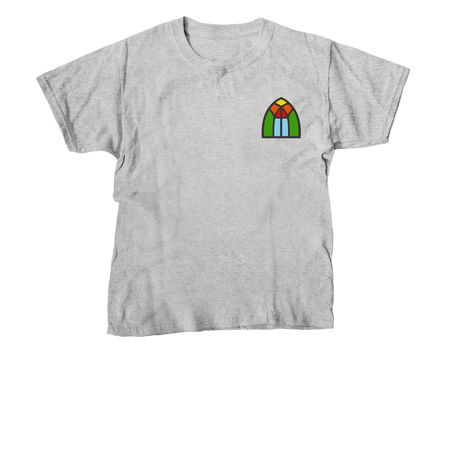 Church Logo on Breast, a Sport Grey Youth Unisex Tee