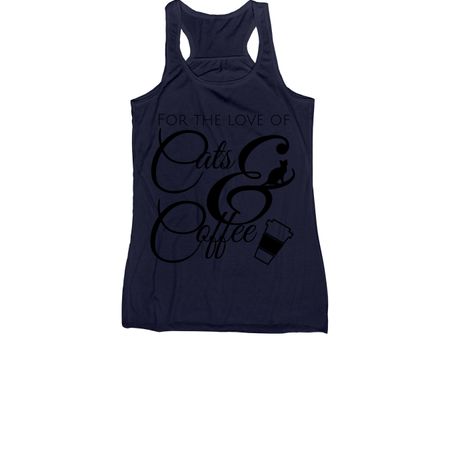 The Black Cat Cafe, a Navy Women's Racerback