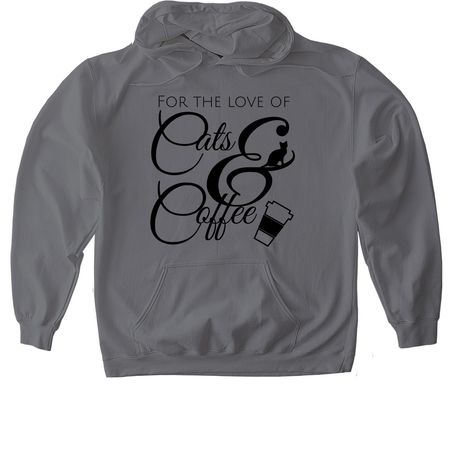 The Black Cat Cafe, a Charcoal Gildan Softstyle Pullover Hoodie