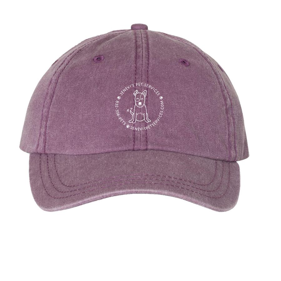 Classic Hats White Print (4/4), a Wine Printed Pigment Dye Baseball Cap