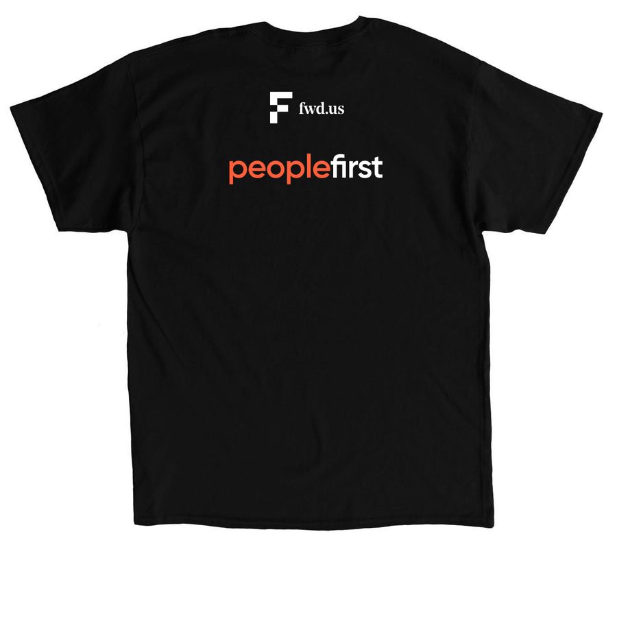 Original People First Tee (Dark Version), a Black Classic Unisex Tee (back-view)