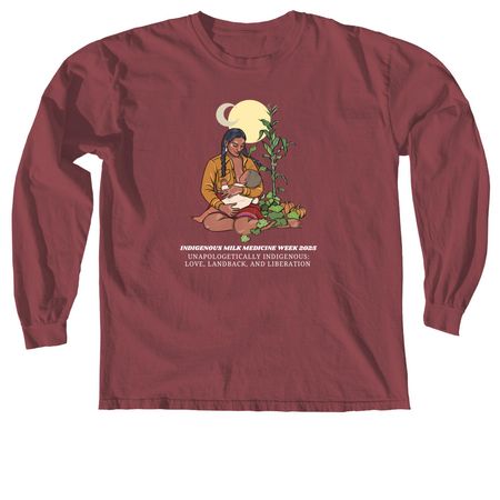 Support Indigenous Milk Medicine Week 2025!, a Brick Comfort Colors Long Sleeve Tee