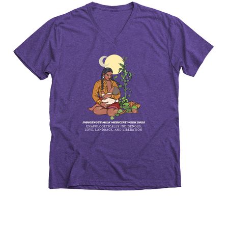 Support Indigenous Milk Medicine Week 2025!, a Purple Rush Premium V-Neck Tee