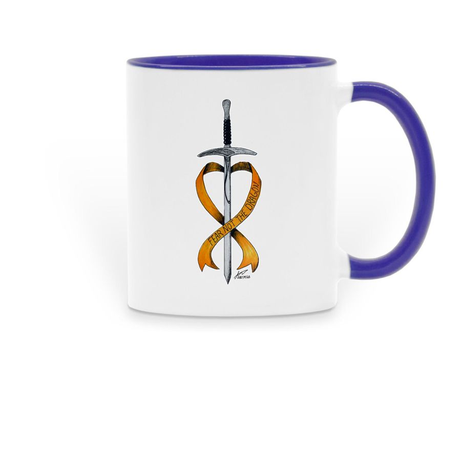 Fear Not the Dragon, a Dark Blue Two-Tone Ceramic Mug