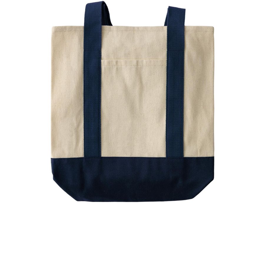 Holiday Weekend Tote Bags, a Natural/Navy Two-Tone Grocery Tote Bag