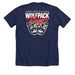 LIBERTY CREEK HIGH SCHOOL WOLFPACK PLAYERS, a Solid Navy Blend Premium Unisex Tee (back-view)