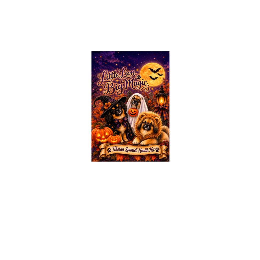 Tibbie Little Lion Big Halloween Magic, a White 12" x 18" Yard Flag