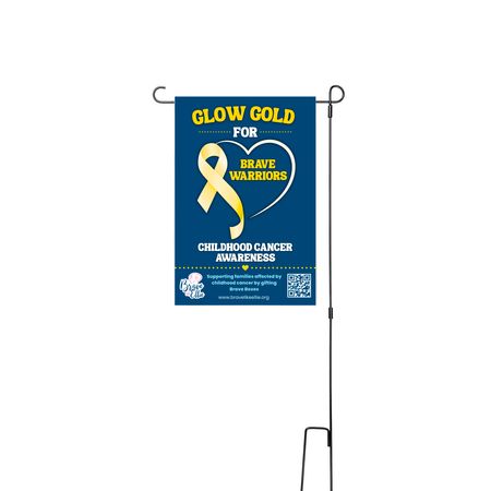 Brave like Ellie Glow Gold Yard Sign, a White 12" x 18" Yard Flag with Stake