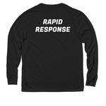 Rapid Response Nurse Shirt, a Deep Black Allmade Eco Triblend Long Sleeve Tee (back-view)