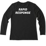 Rapid Response Nurse Shirt, a Space Black Allmade Eco Triblend Women?s Long Sleeve Tee (back-view)