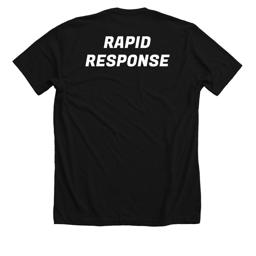 Rapid Response Nurse Shirt, a Solid Black Blend Premium Unisex Tee (back-view)