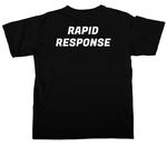 Rapid Response Nurse Shirt, a Black Comfort Colors Unisex Tee (back-view)