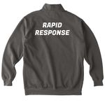 Rapid Response Nurse Shirt, a Pepper Comfort Colors Quarter Zip Pullover (back-view)
