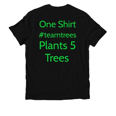 One Shirt Plants 5 Trees Tee, a Deep Black Allmade Organic Cotton Unisex Tee (back-view)