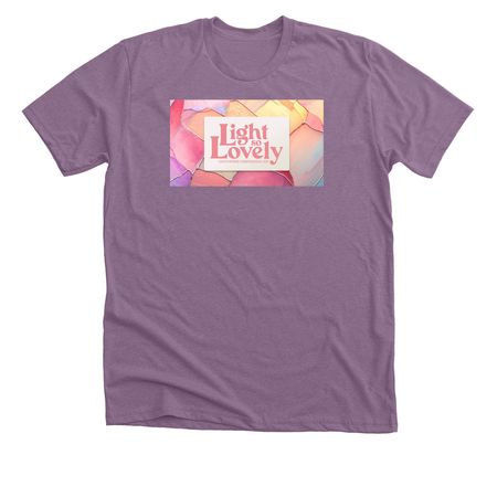 Stained Glass Light so Lovely Logo, a Heather Purple Premium Unisex Tee