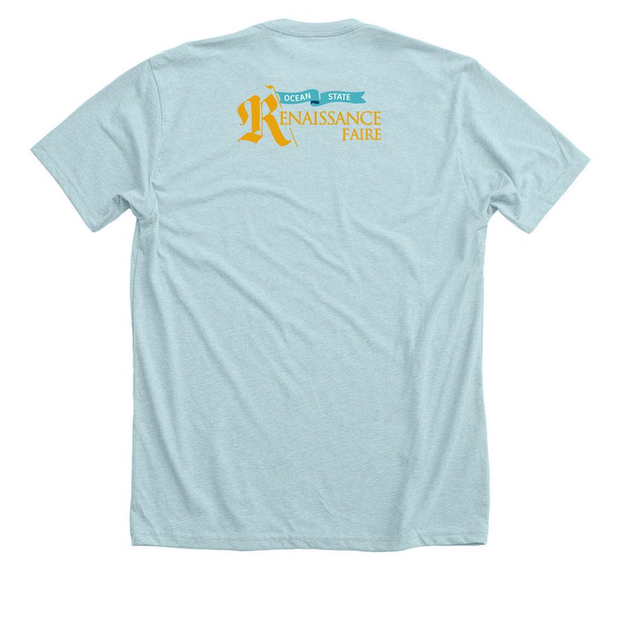 House of Dog Coat of Arms, a Heather Ice Blue Premium Unisex Tee (back-view)