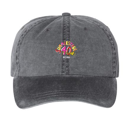 SummerStage Cap, a Black Printed Pigment Dye Baseball Cap