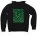 The Elegant Hoodie in Black & Green, a Black Premium Pullover Hoodie (back-view)