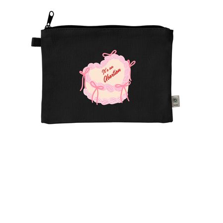 Abortion Cake, a Black 9"x7" Hemp Blend Pouch
