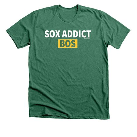 The Sox Addict Greenie T, a Heather Grass Green Premium Unisex Tee