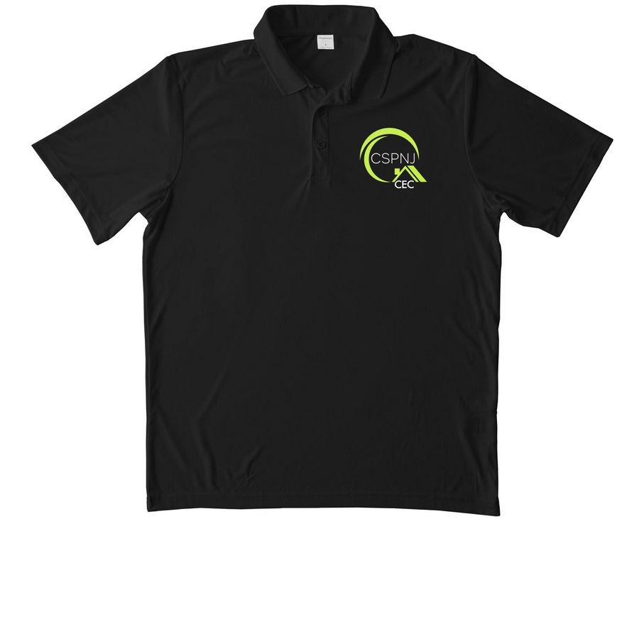 CSPNJ/CEC Activewear, a Black Unisex Performance Polo
