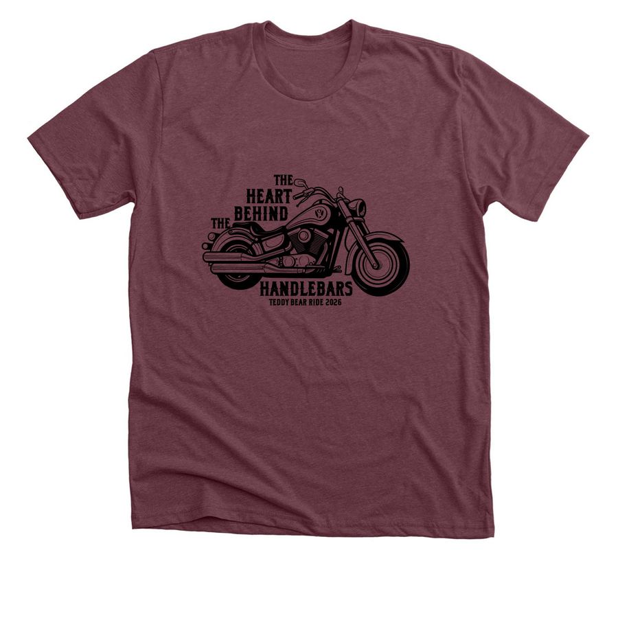 34th Annual Teddy Bear Ride, a Heather Maroon Premium Unisex Tee