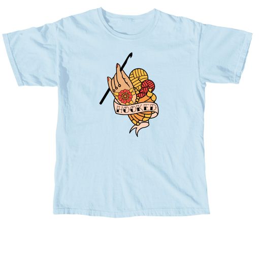 Hooked Tattoo Flash Color  Chambray Comfort Colors Tee