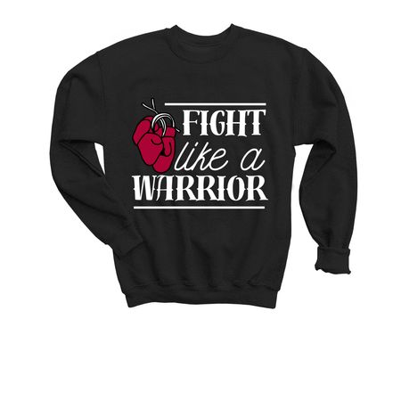 Fight like a Warrior, a Black Youth Crewneck Sweatshirt