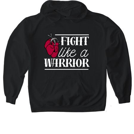 Fight like a Warrior, a Black Gildan Softstyle Pullover Hoodie