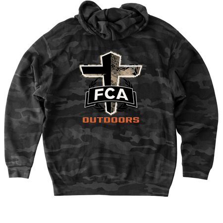 FCA Outdoors, a Black Camo Heavyweight Camo Pullover Hoodie