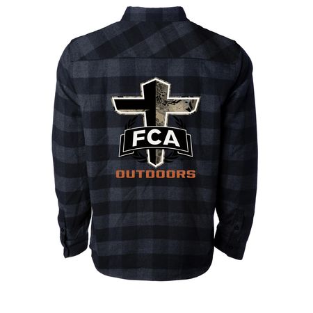 FCA Outdoors, a Charcoal Heather/ Black Unisex Flannel Shirt