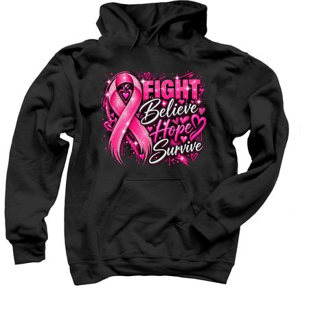 Breast Cancer Awareness, a Black Pullover Hoodie