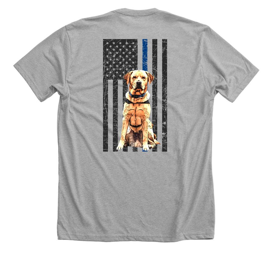 Vesting Oakland County Area K9s: K9 Gram, a Athletic Heather Premium Unisex Tee (back-view)