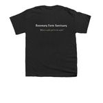 Rudy, our Badass mini-mule!, a Black Youth Unisex Tee (back-view)