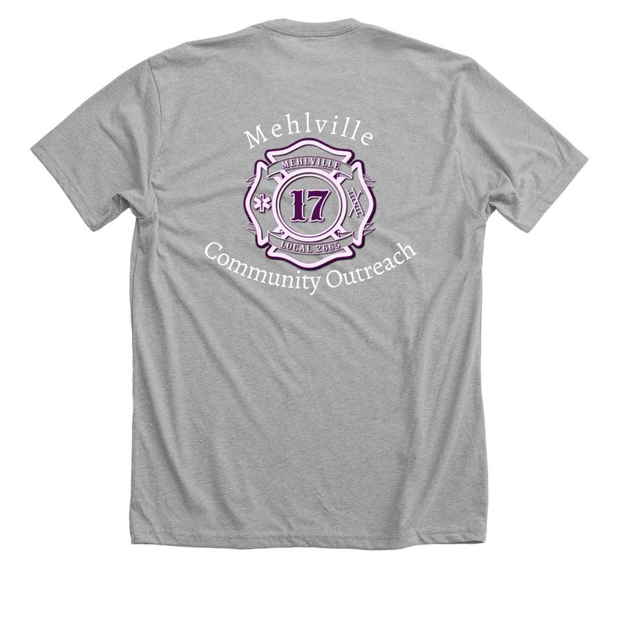 Mehlville Cancer Awareness&nbsp;, a Athletic Heather Premium Unisex Tee (back-view)
