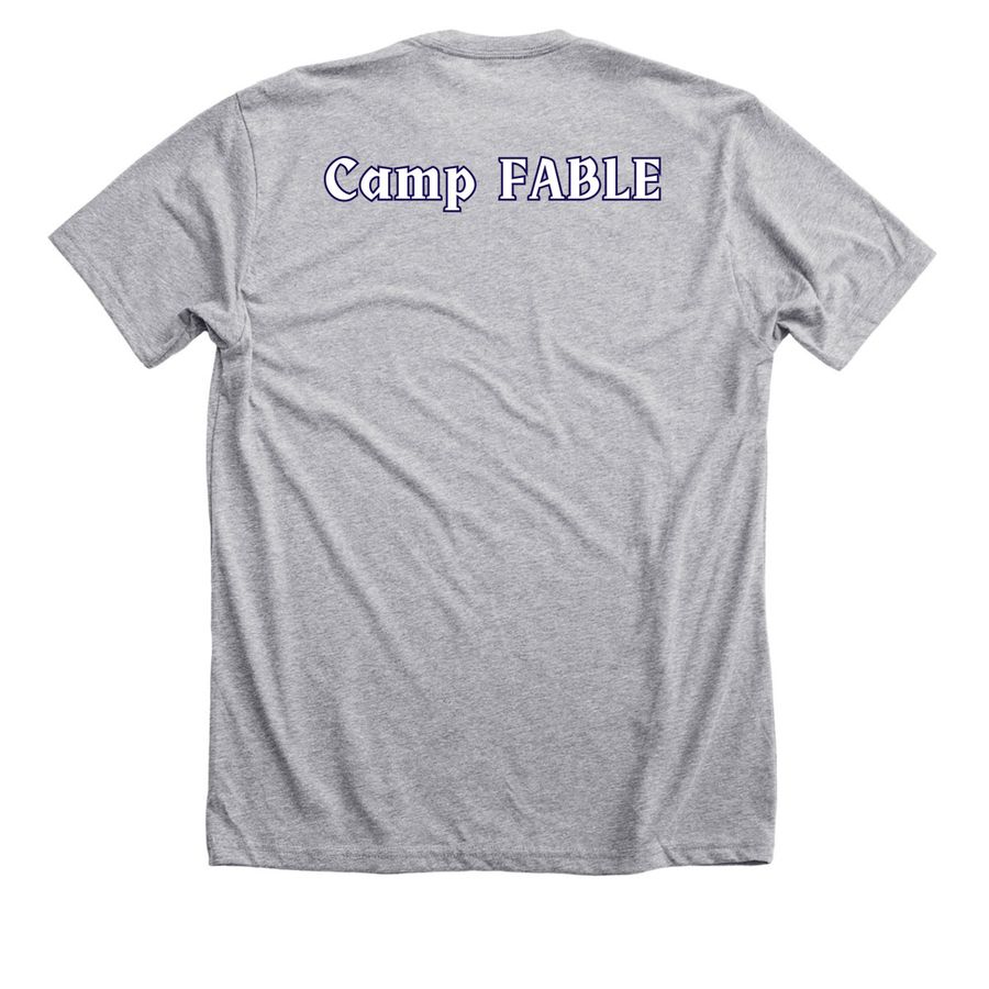 Heroes at Camp, Allies for Life, a Athletic Heather Premium Unisex Tee (back-view)